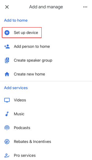 Add and manage screen
